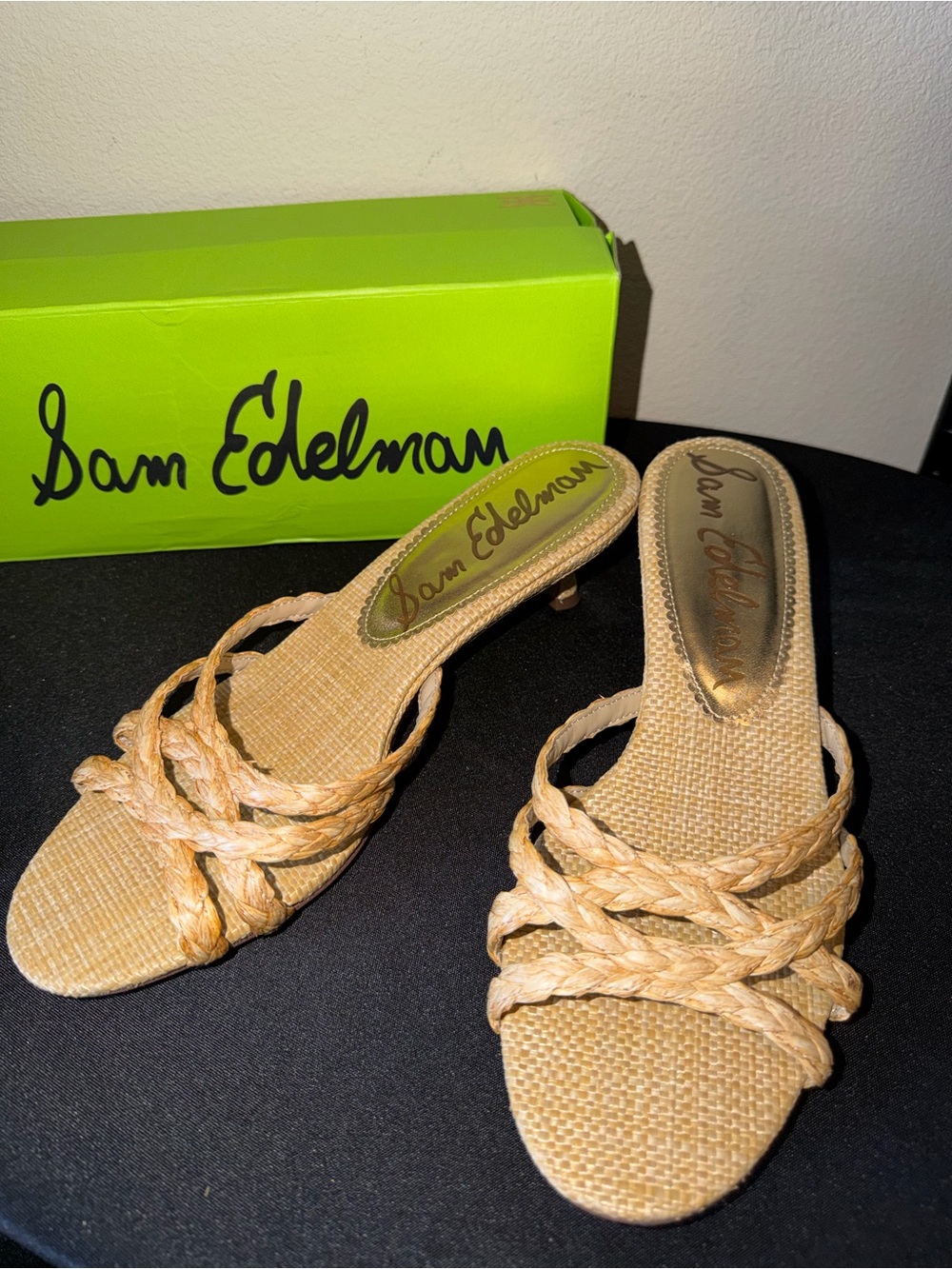 Sam Edelman “Camilla” Braided Tan Slide Mules